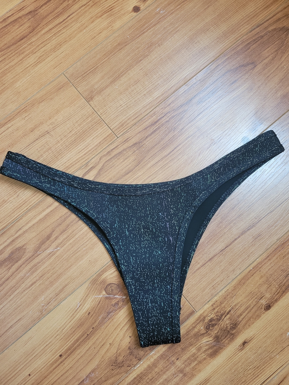 Black Metallic Speckled Bikini Bottom - Women Swim Bikinis